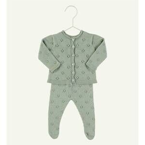 NEW MAMITIS kid's bali reversible knit pants set in green